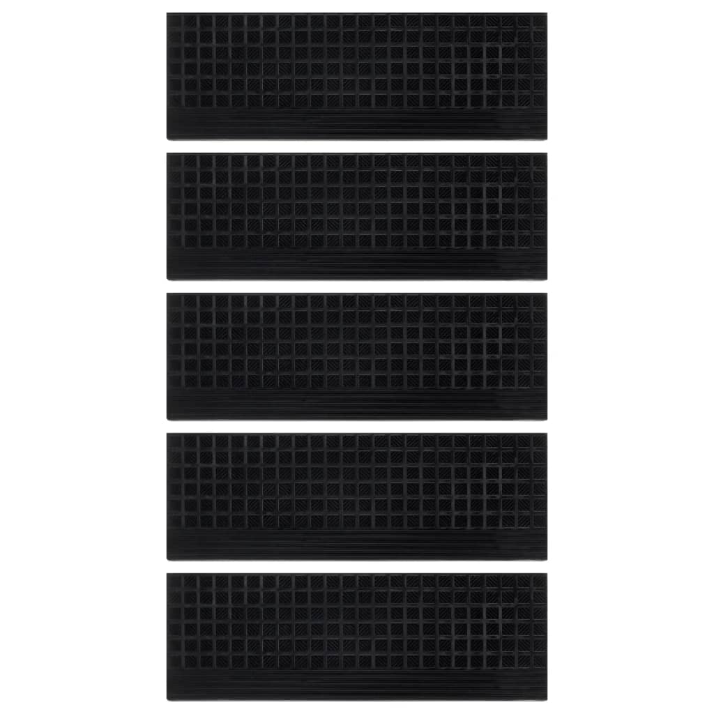 Tapetes de escada 5 pcs 25x75 cm borracha