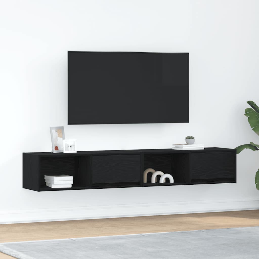Móveis de TV 2pcs 80x31x25,5cm deriv. madeira carvalho preto