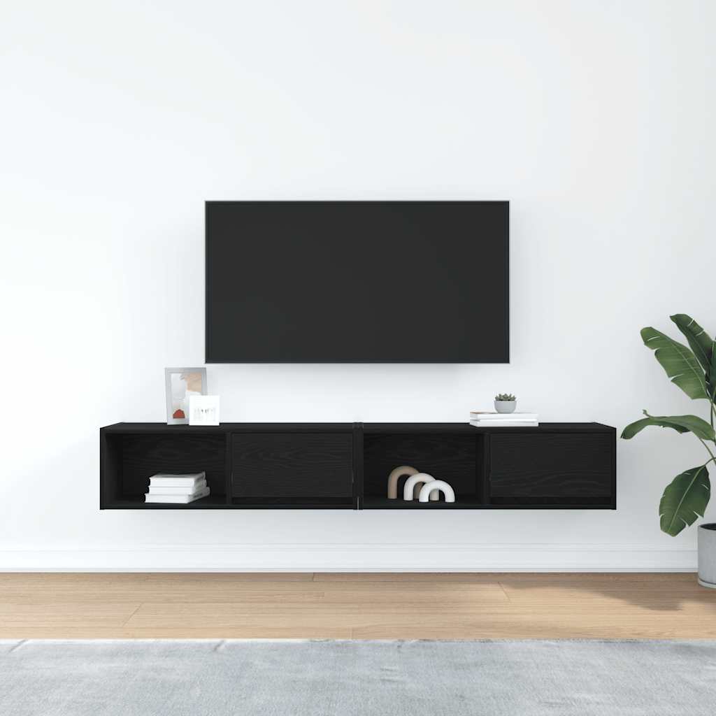 Móveis de TV 2pcs 80x31x25,5cm deriv. madeira carvalho preto