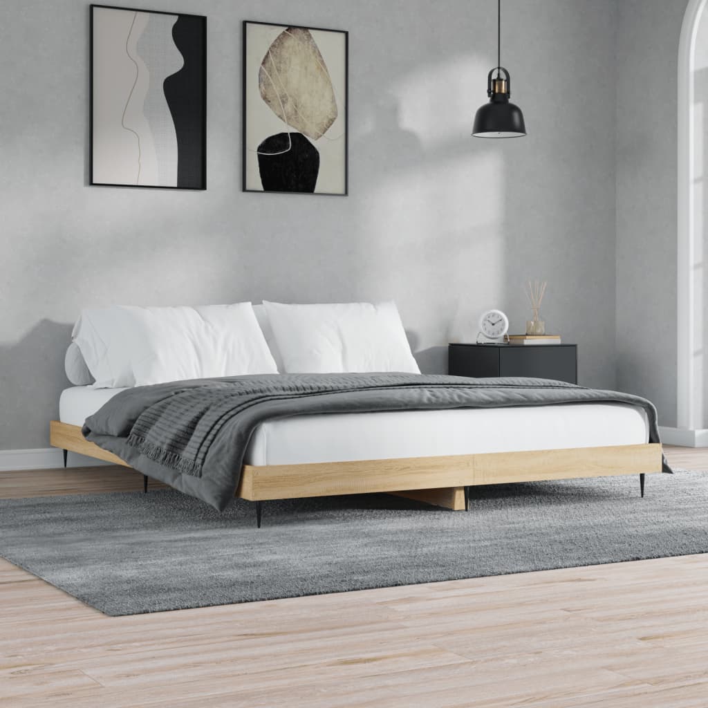 Estrutura cama s/ colchão derivados de madeira carvalho sonoma