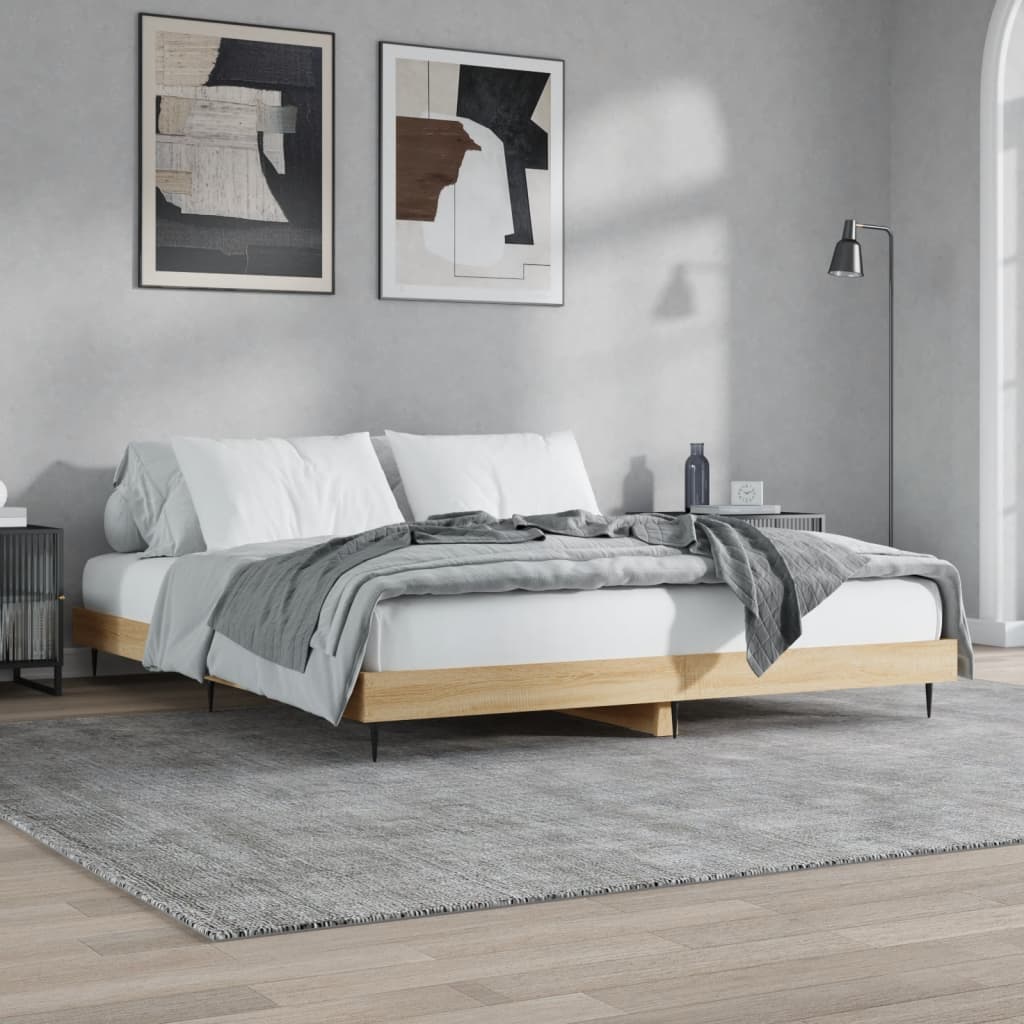 Estrutura cama s/ colchão derivados de madeira carvalho sonoma