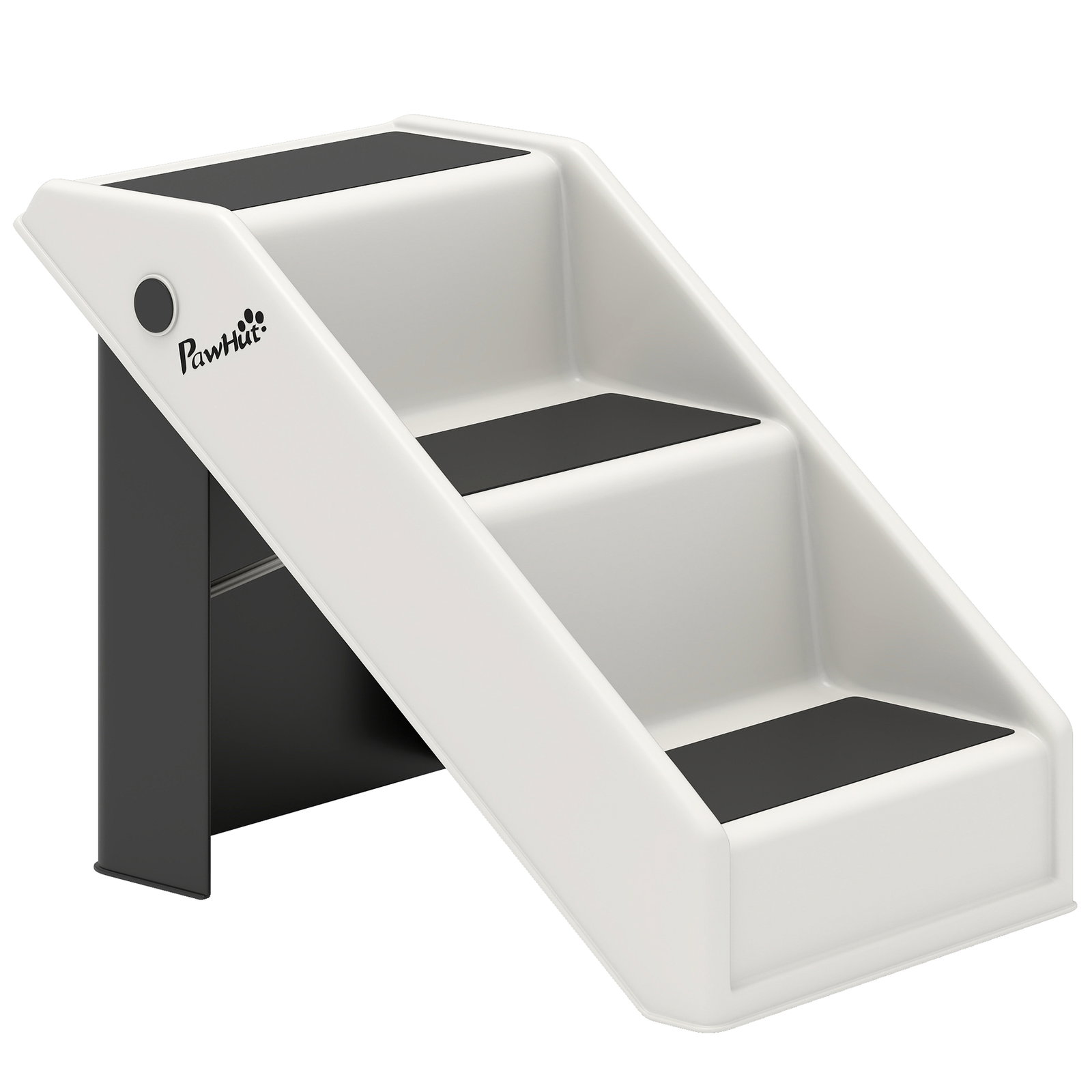 Escada dobrável para cães de 3 degraus para animais mais velhos para cama sofá 53x30,5x36,5 cm creme