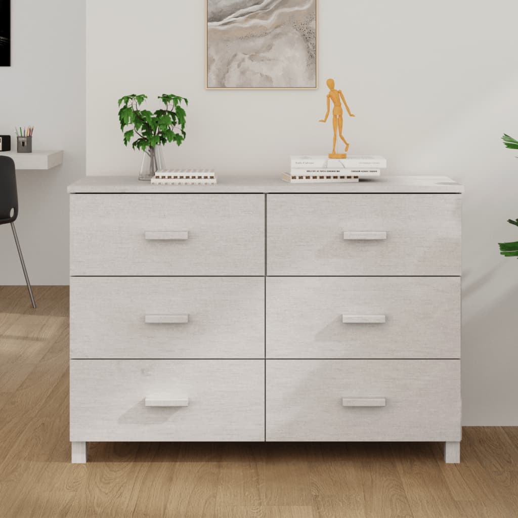 Aparador hamar 113x40x80 cm pinho maciço branco