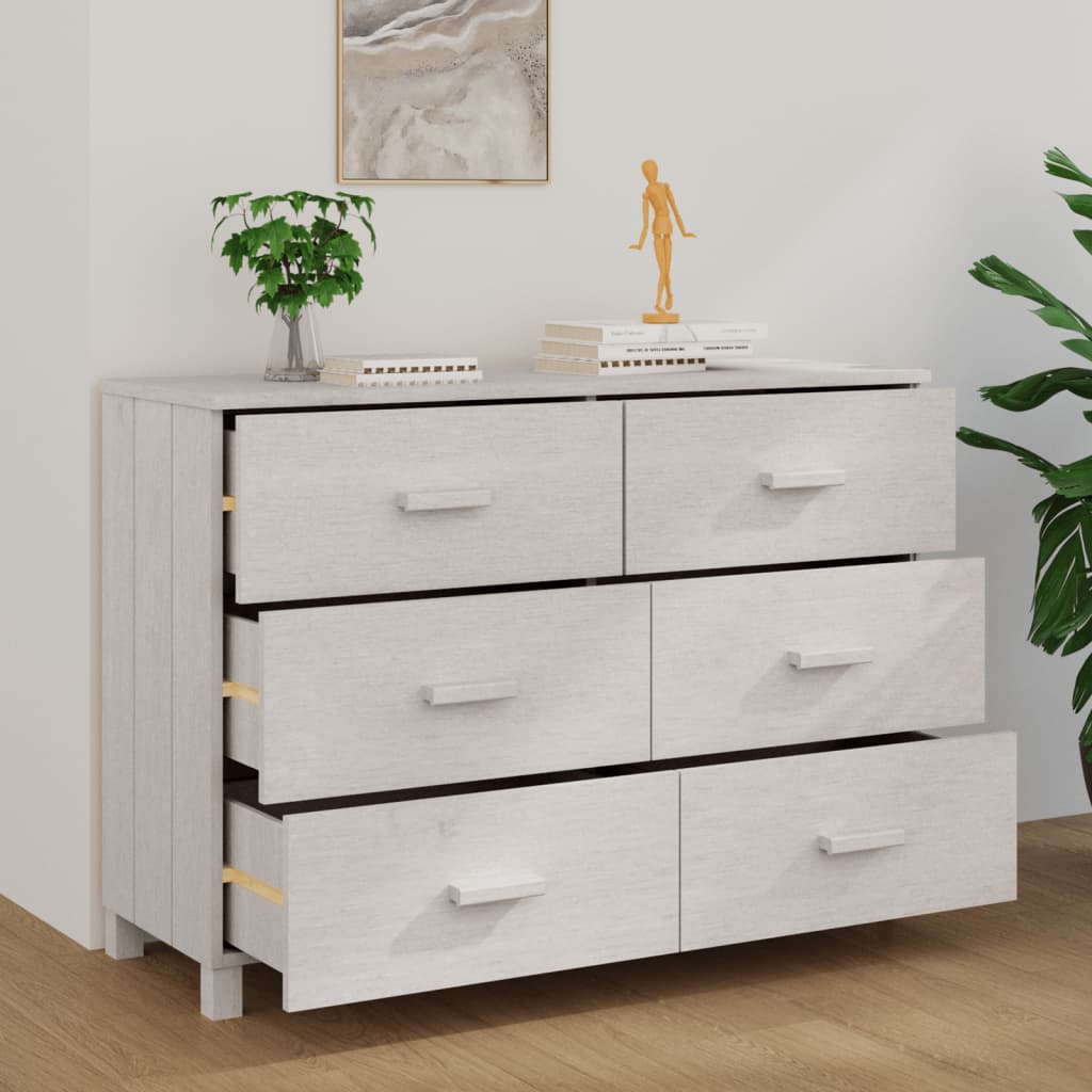 Aparador hamar 113x40x80 cm pinho maciço branco