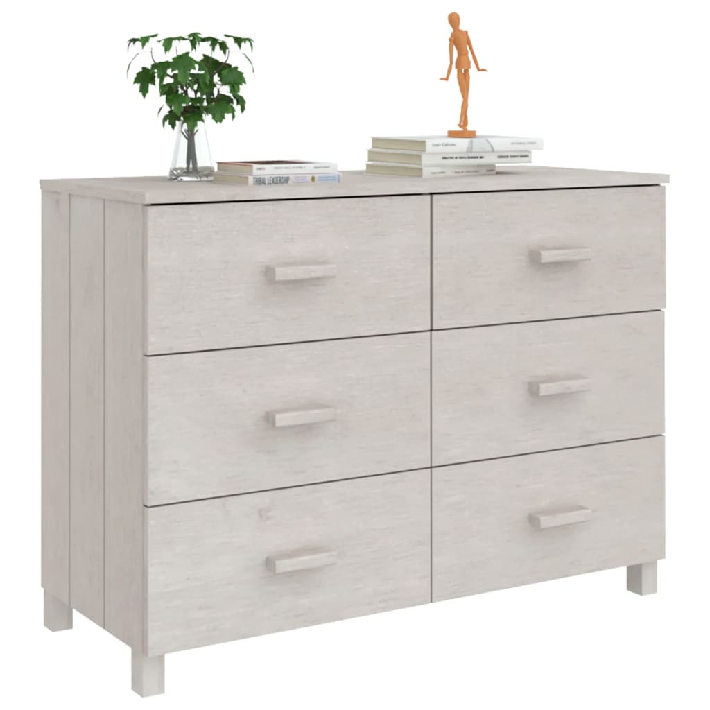 Aparador hamar 113x40x80 cm pinho maciço branco