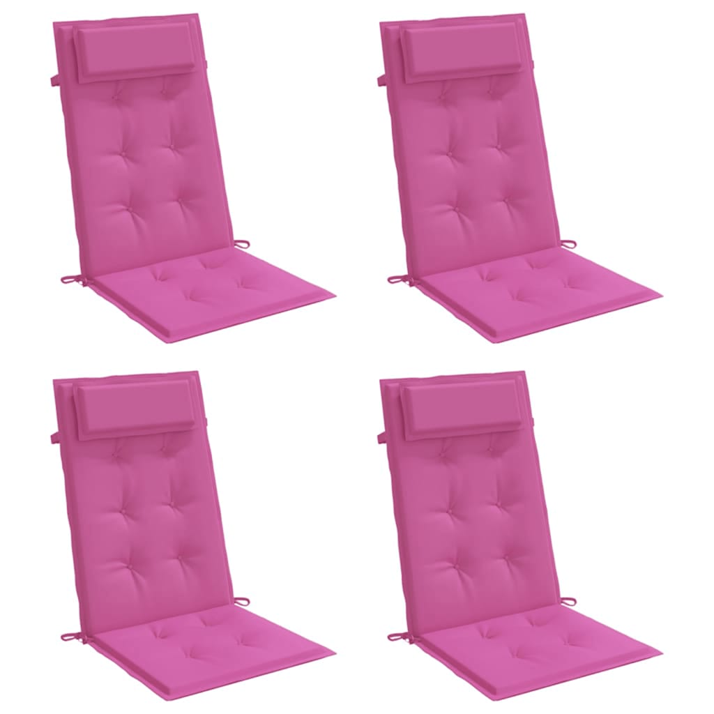 Almofadões p/ cadeira encosto alto 4 pcs tecido oxford rosa