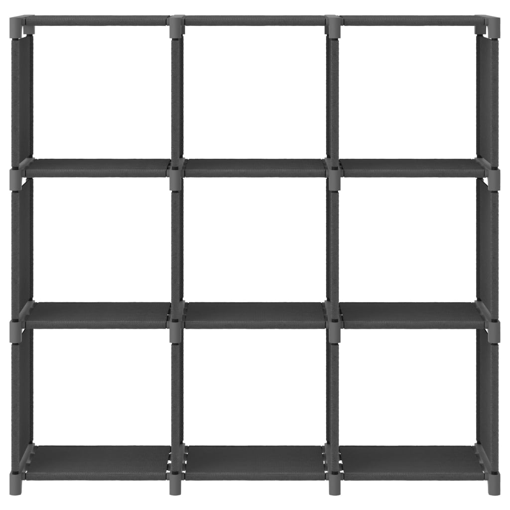 Unidade de prateleiras 9 cubos 103x30x107,5 cm tecido cinzento