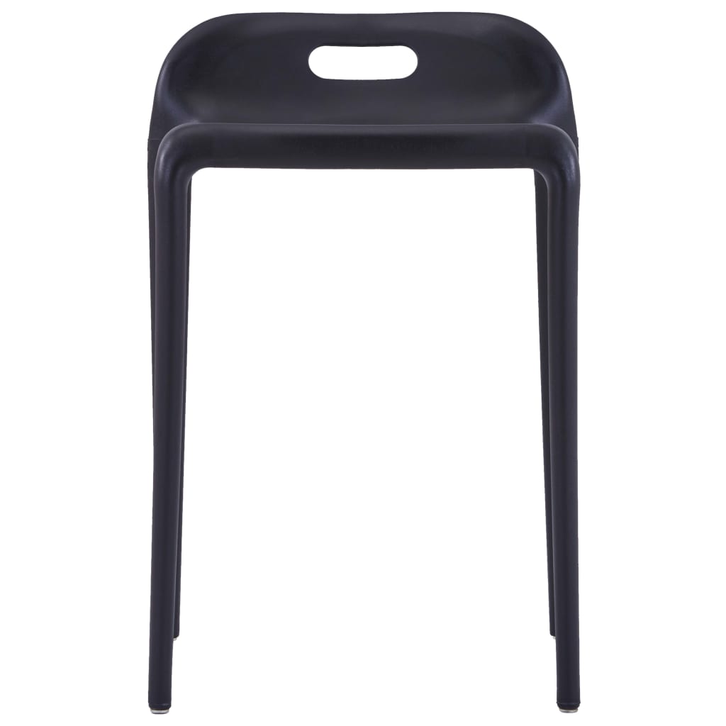 Bancos empilháveis 4 pcs plástico preto