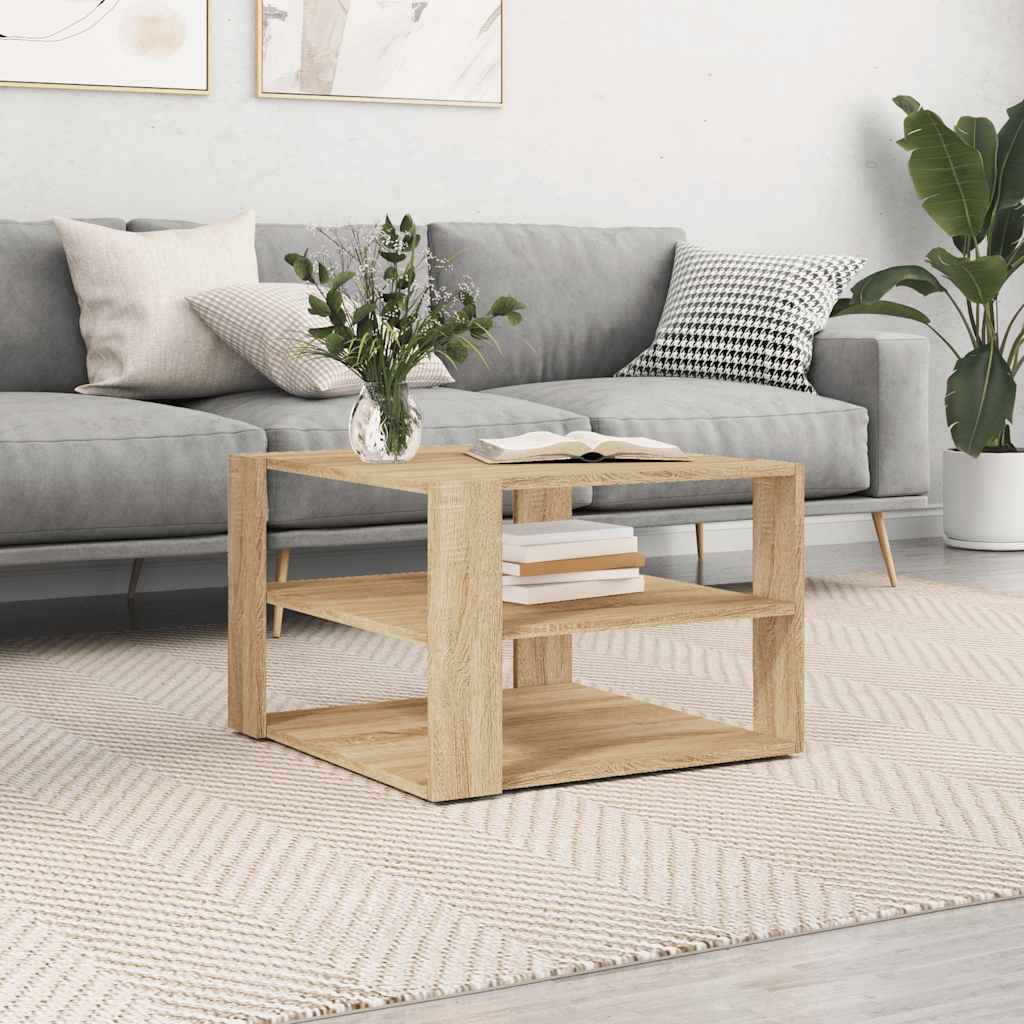 Mesa de centro 58x58x40cm derivados madeira carvalho sonoma