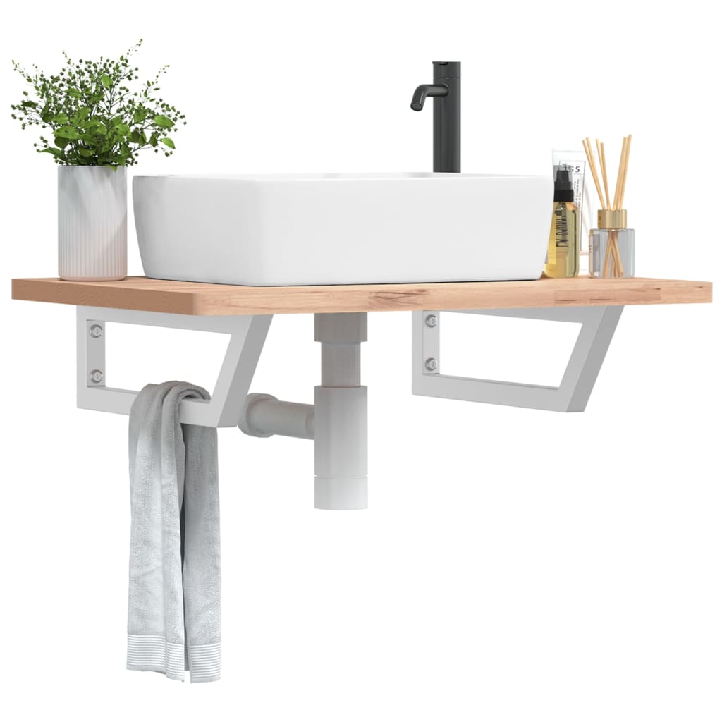 Suportes de prateleira p/lavatório 2pcs aço trapezoidais branco