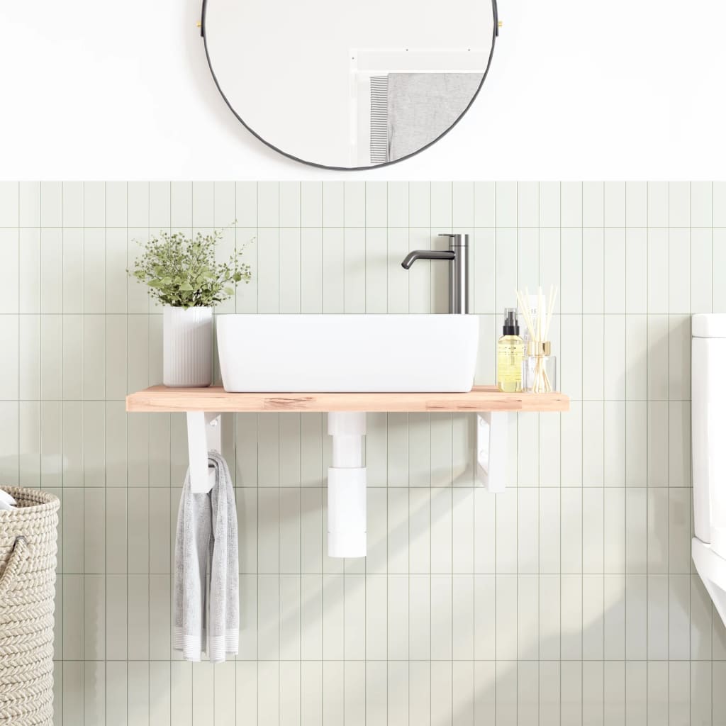 Suportes de prateleira p/lavatório 2pcs aço trapezoidais branco
