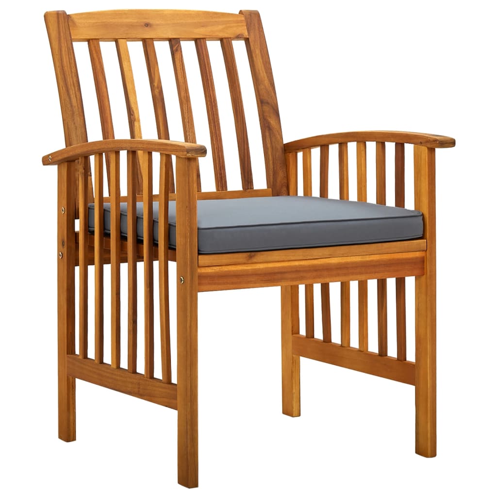 Cadeiras de jantar p/ jardim 3 pcs c/ almofadões acácia maciça