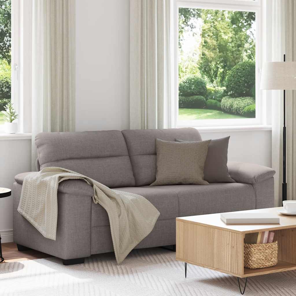 Sofá de 2 lugares em tecido bege, 180x81x84 cm