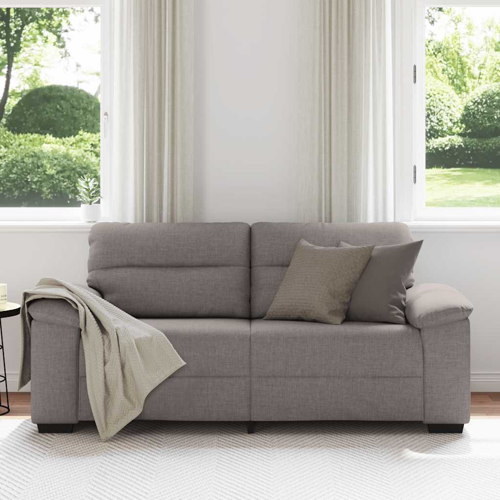 Sofá de 2 lugares em tecido bege, 180x81x84 cm