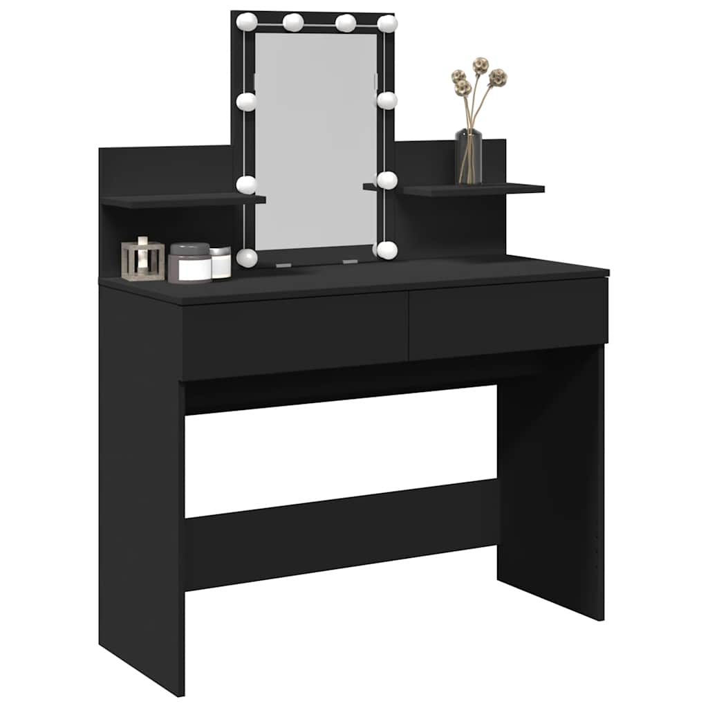 Toucador com luzes LED 100x40x130 cm preto