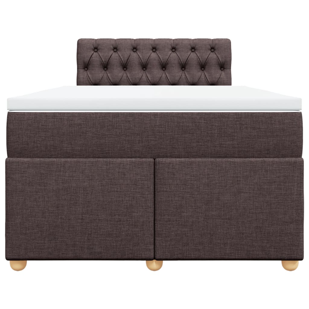 Cama com molas/colchão 120x200 cm tecido castanho-escuro