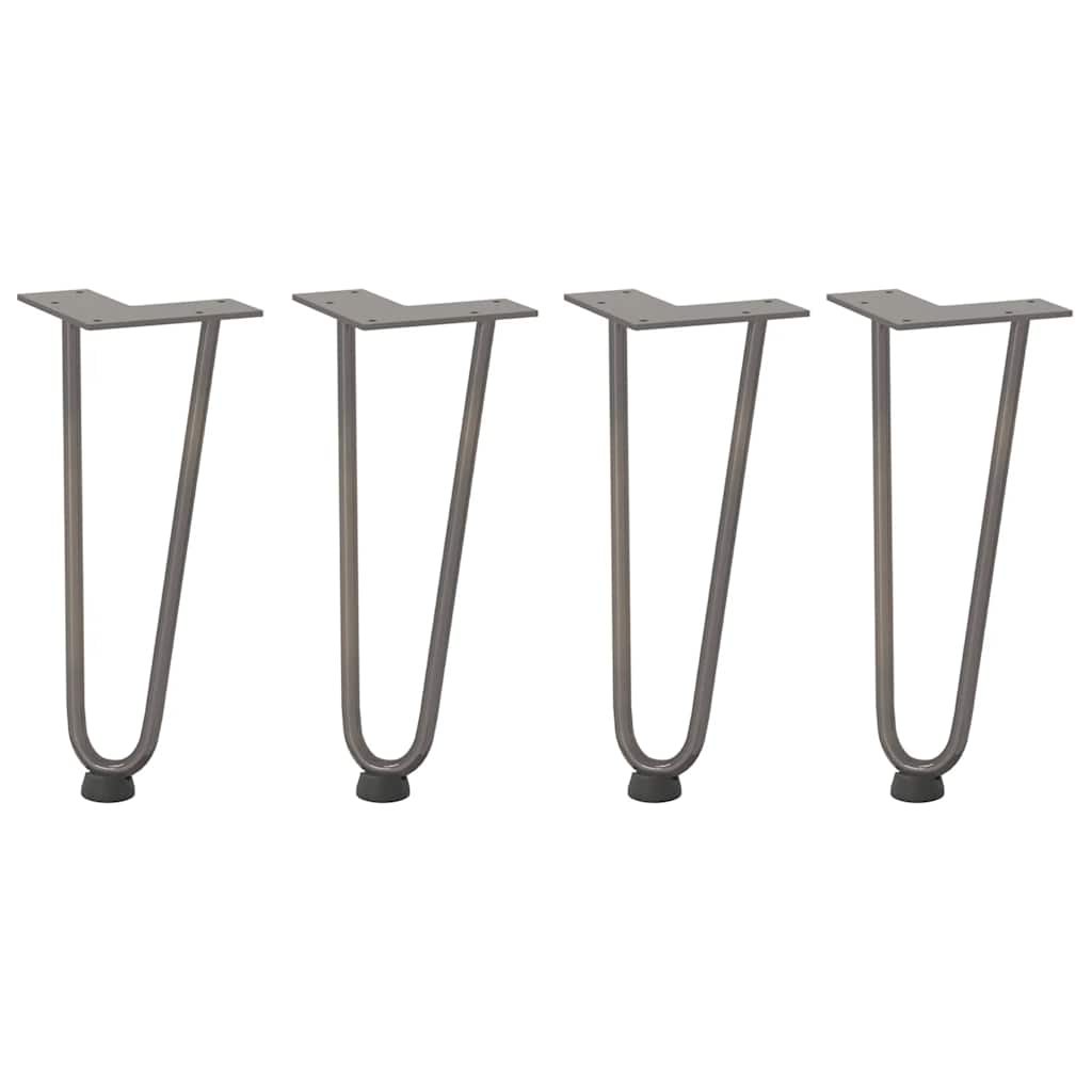Pernas de grampo para mesa de centro 4 peças aço natural 30 cm aço maciço