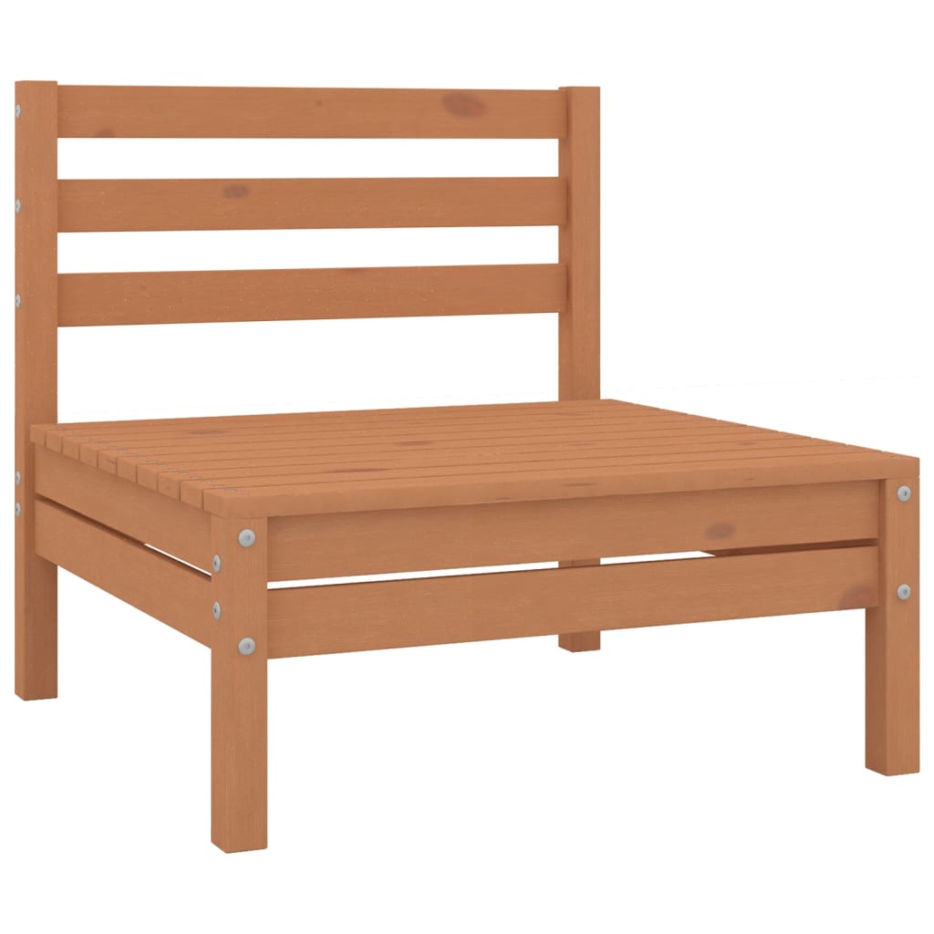 4 Pcs conjunto lounge de jardim pinho maciço castanho mel