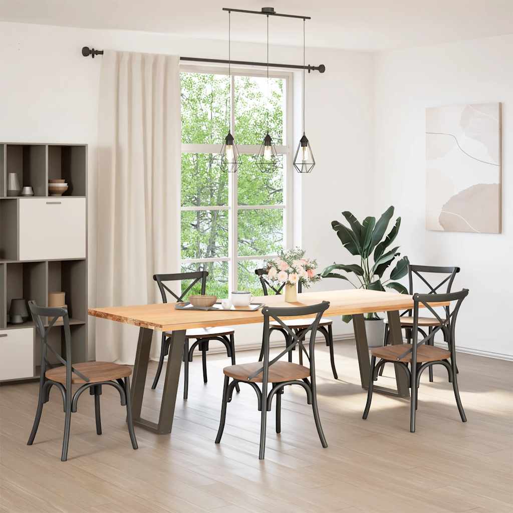 Pés para mesa de jantar em formato de u, 2 peças, aço natural, 50x(72-73) cm, aço