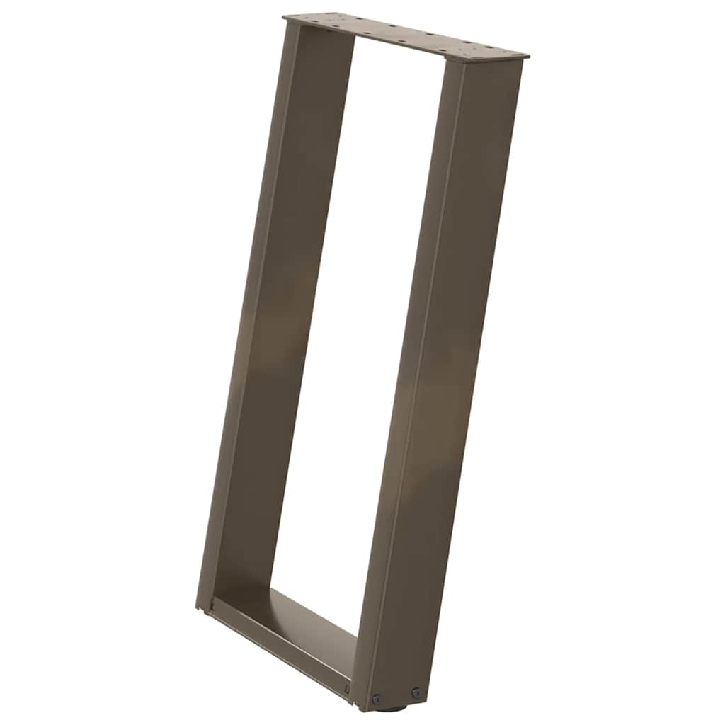 Pés para mesa de jantar em formato de u, 2 peças, aço natural, 50x(72-73) cm, aço