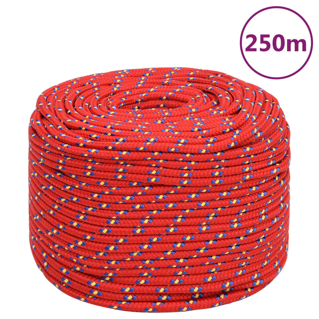 Corda de barco 8 mm 250 m polipropileno vermelho