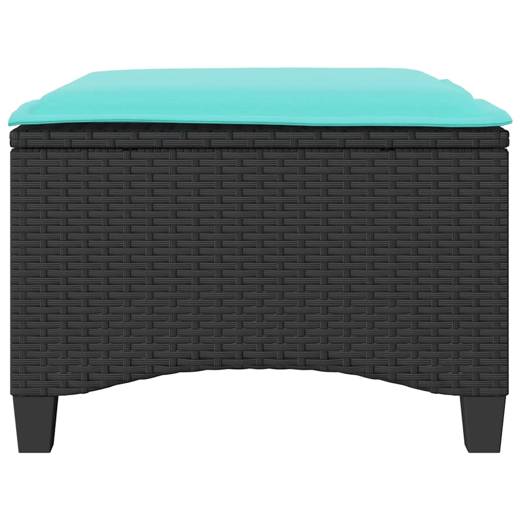 Bancos de jardim com almofadas 2 unid 55x55x36 cm vime PE preto