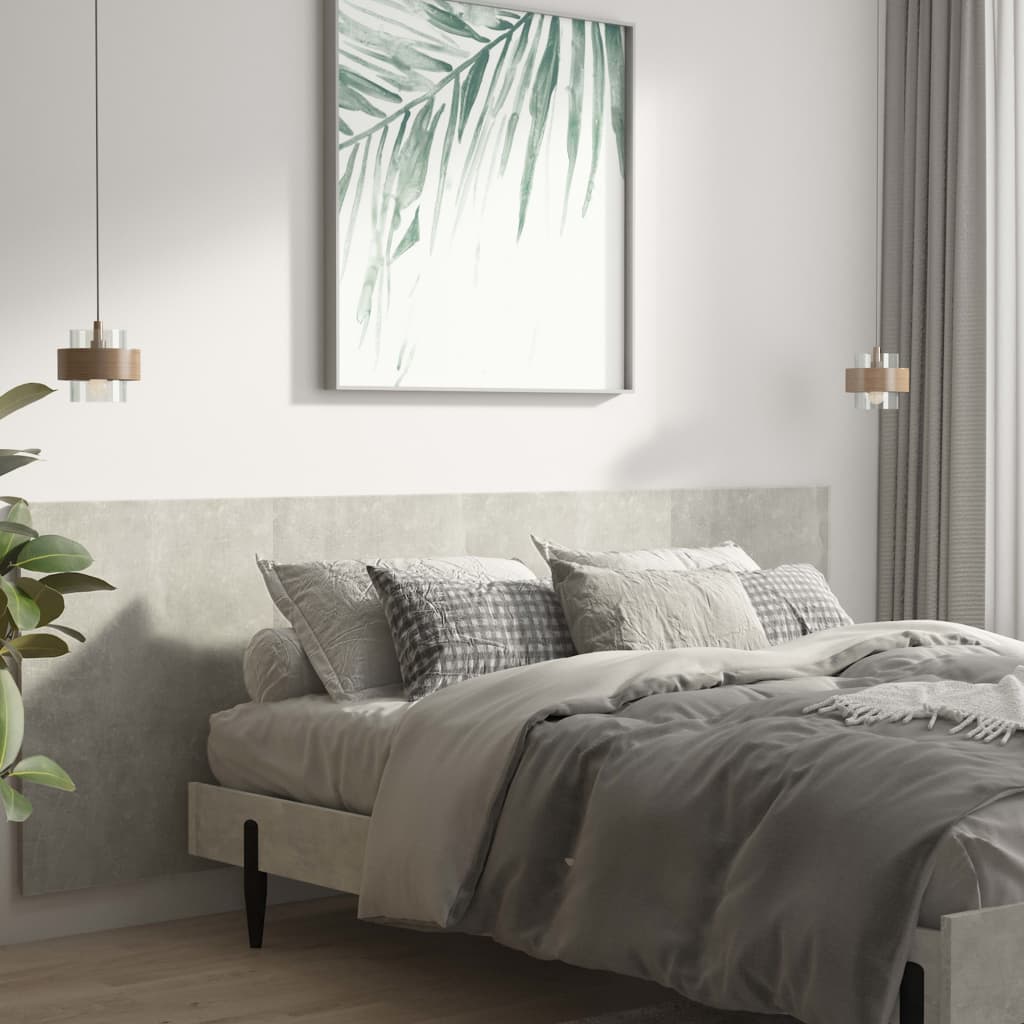 Cabeceira parede 240x1,5x80cm derivados madeira concreto cinza