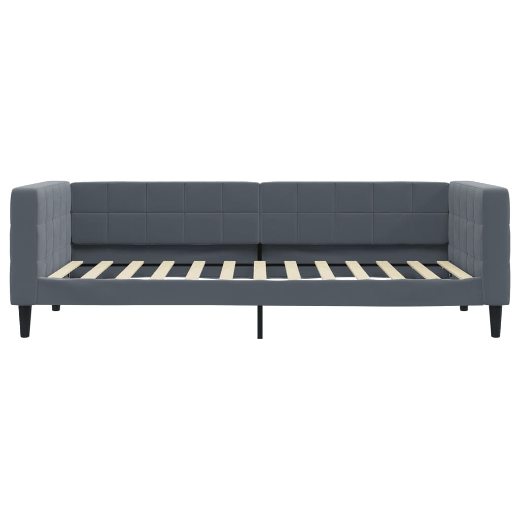 Sofá-cama 100x200 cm veludo cinzento-escuro