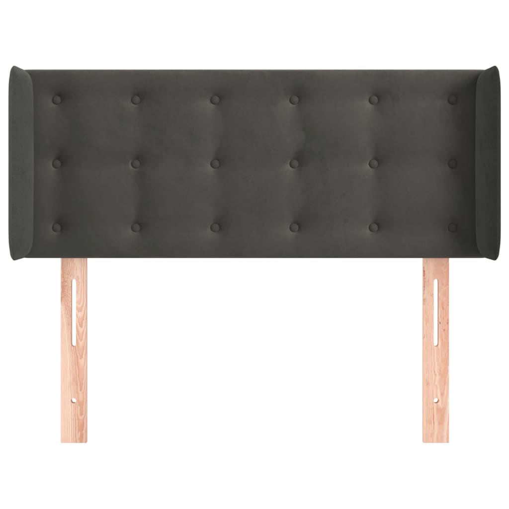 Cabeceira de cama c/ abas veludo 83x16x78/88 cm cinzento-escuro