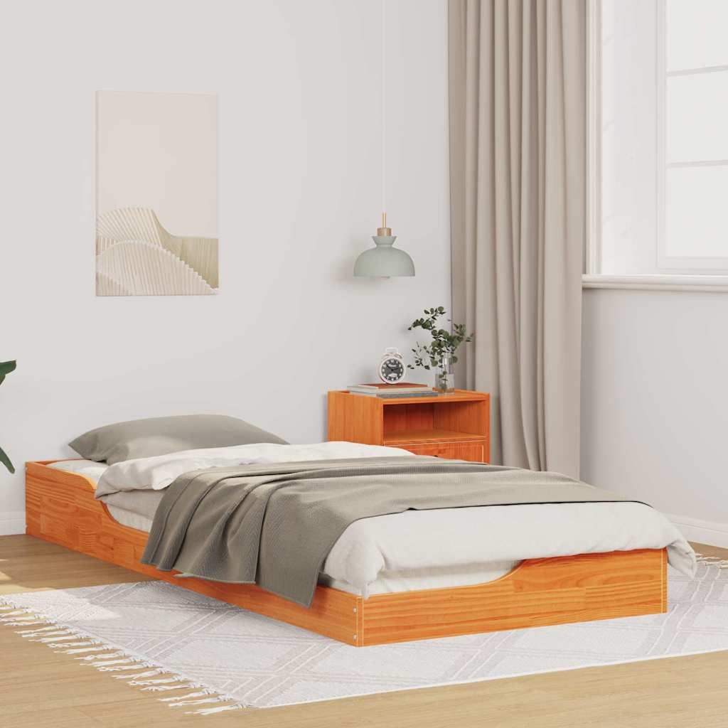 Estrutura da cama marrom cera 90 x 220 cm