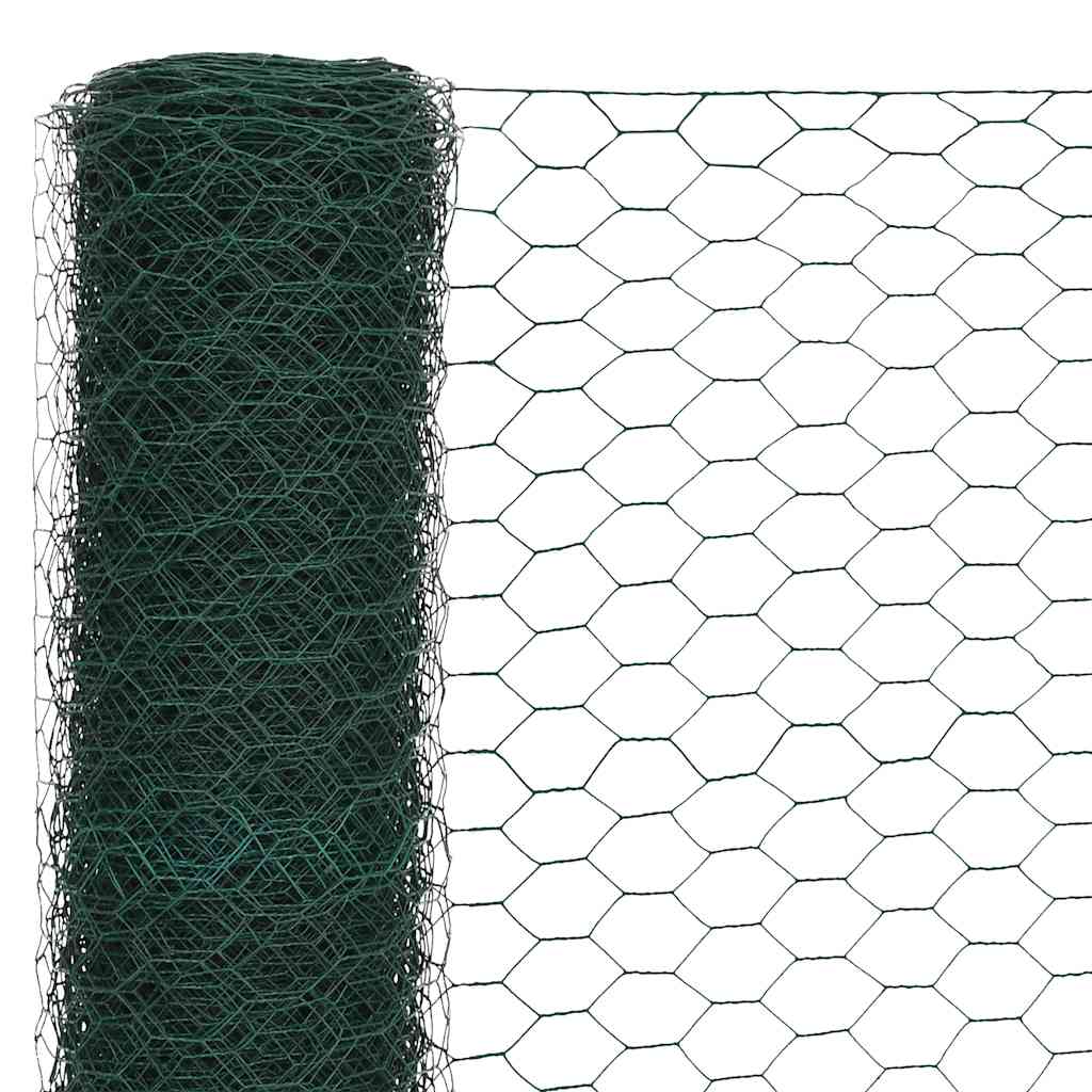 Cerca arame galinheiro 25x1,2 m aço c/ revestimento PVC verde