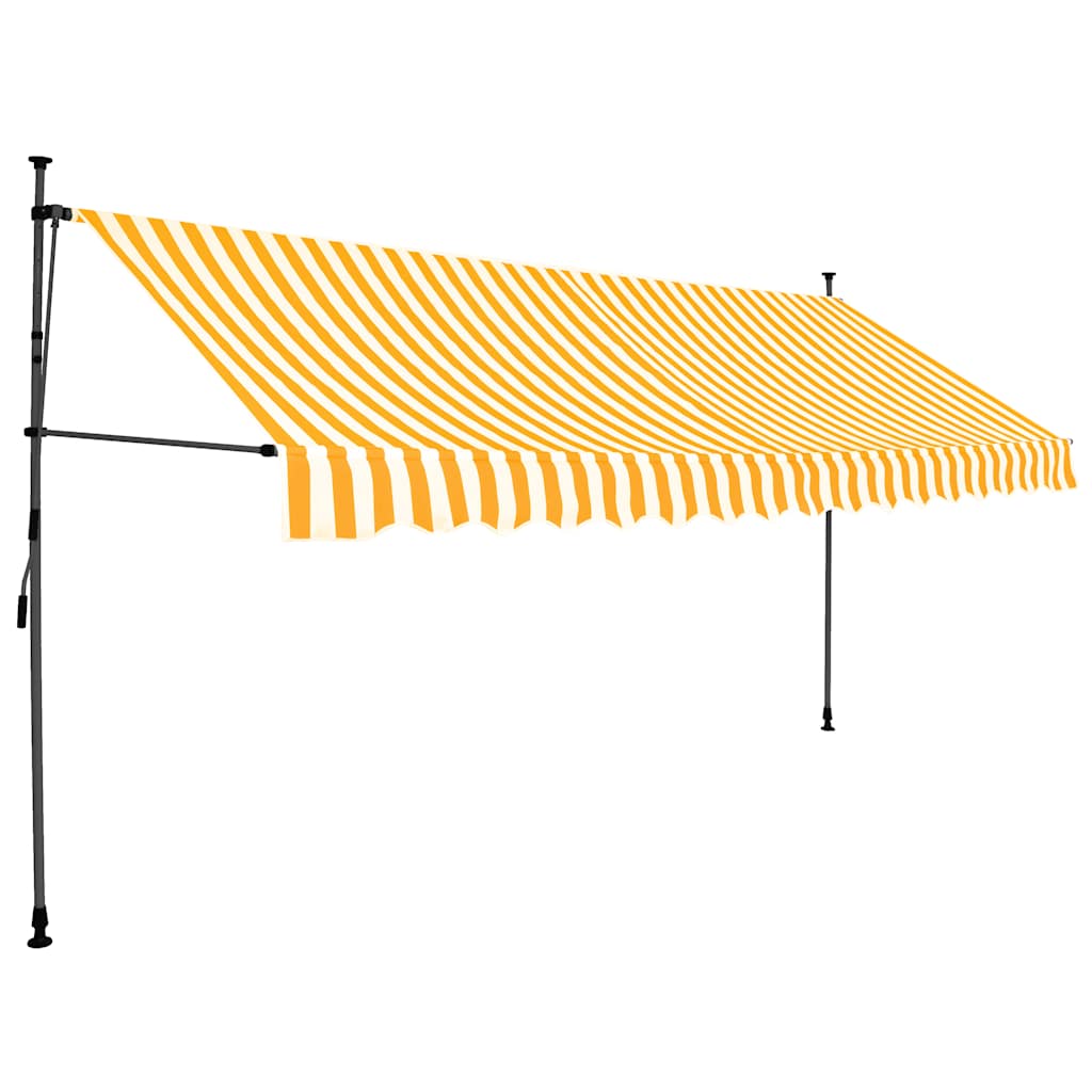 Toldo retrátil manual com LED 350 cm branco e laranja