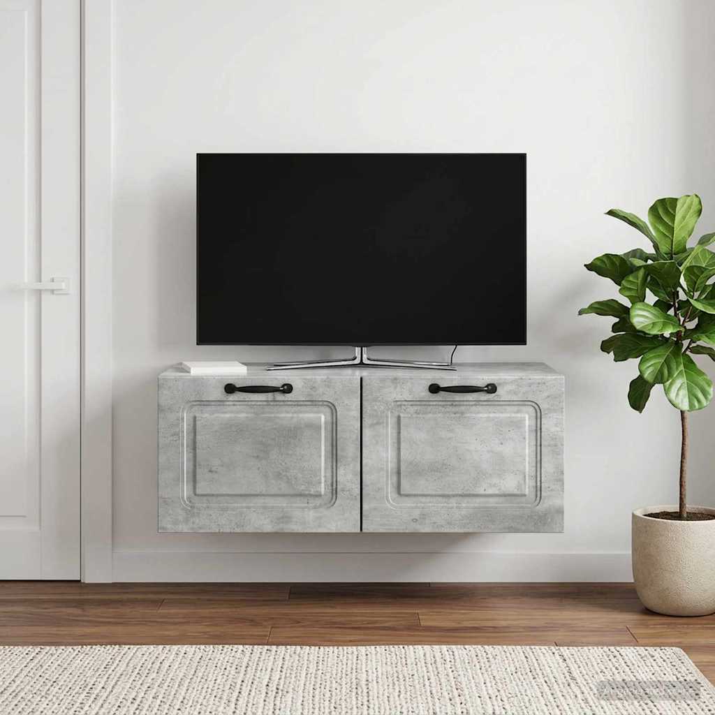 Gabinete de TV de parede cinzento cimento 78,5 x 41 x 30 cm