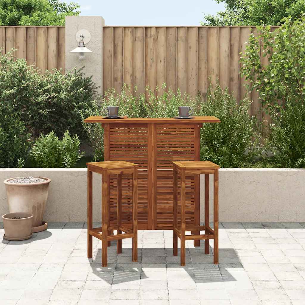 Conjunto mesa e cadeiras de bar 3 pcs madeira de acácia maciça