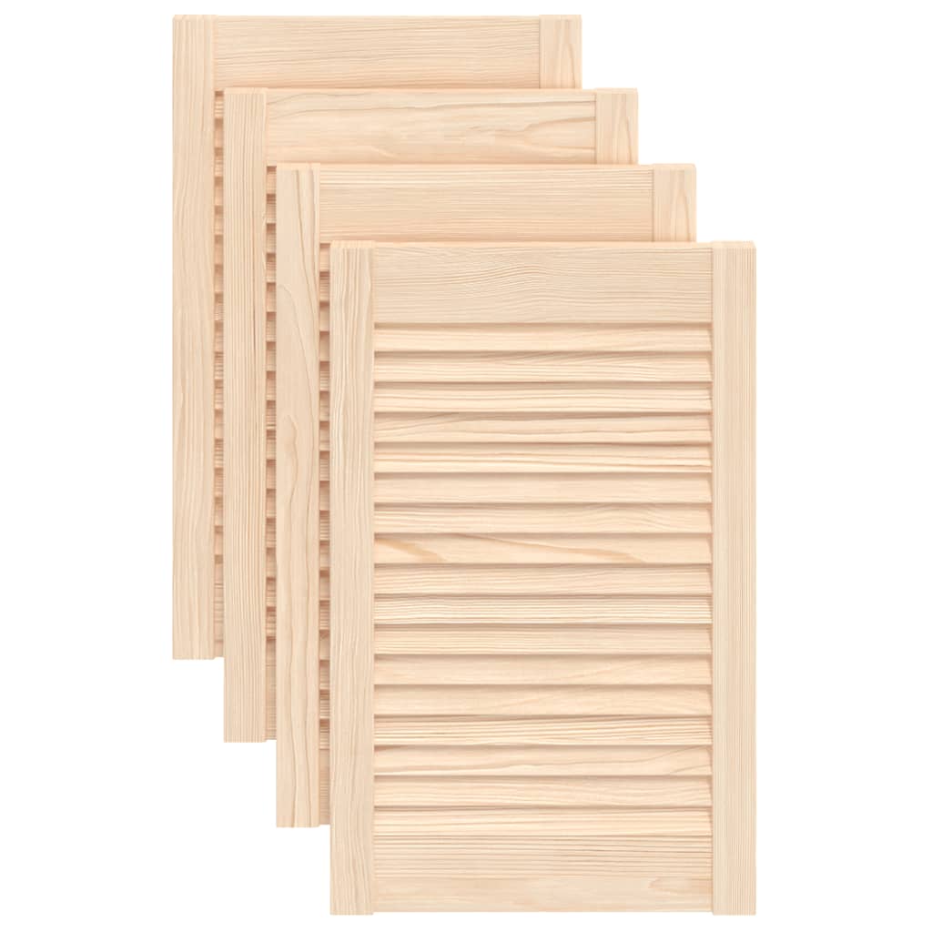 Portas de armário 4 pcs com design de persiana pinho maciço