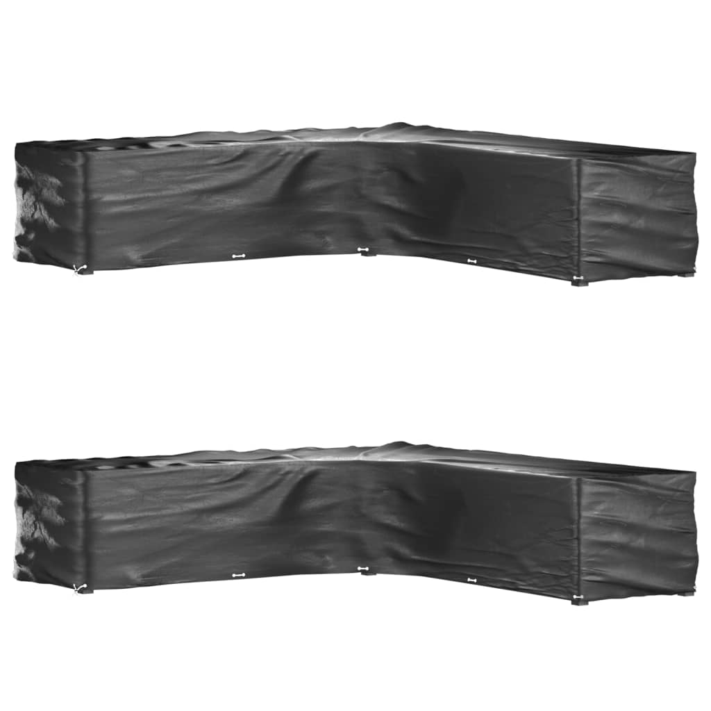 Capas p/ mobília jardim forma de l 2 pcs 20 ilhós 300x300x70 cm