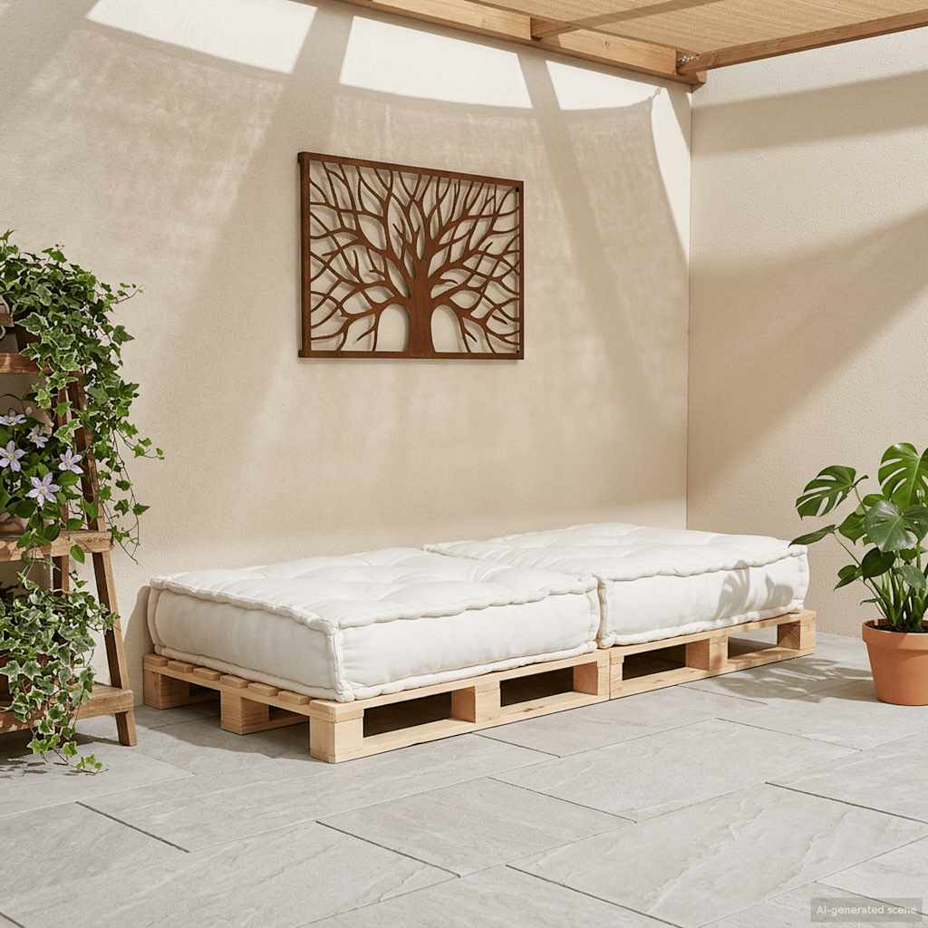 Unidade de sofá modular 70x70x36 cm tecido creme