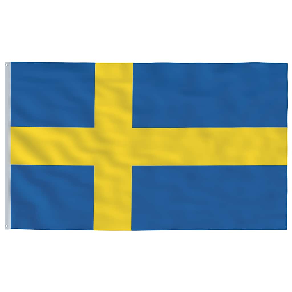 Bandeira da suécia e mastro 5,5 m alumínio