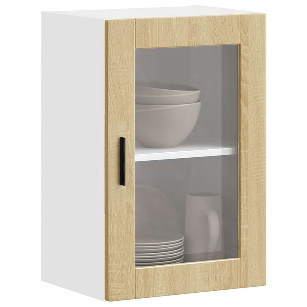 Armário de parede de cozinha porta vidro porto carvalho sonoma