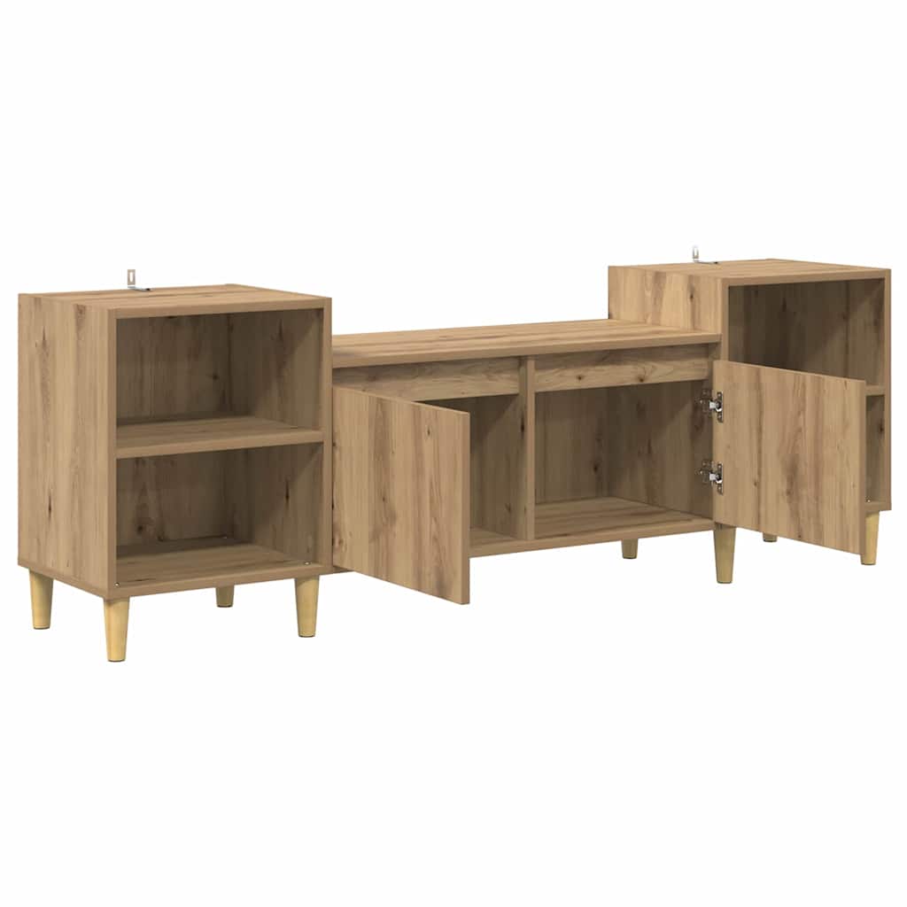 Gabinete para TV 160 x 35 x 55 cm carvalho artesanal