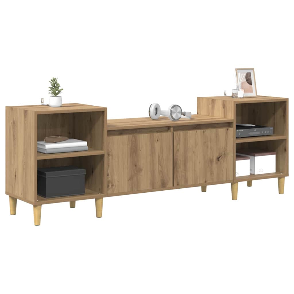 Gabinete para TV 160 x 35 x 55 cm carvalho artesanal