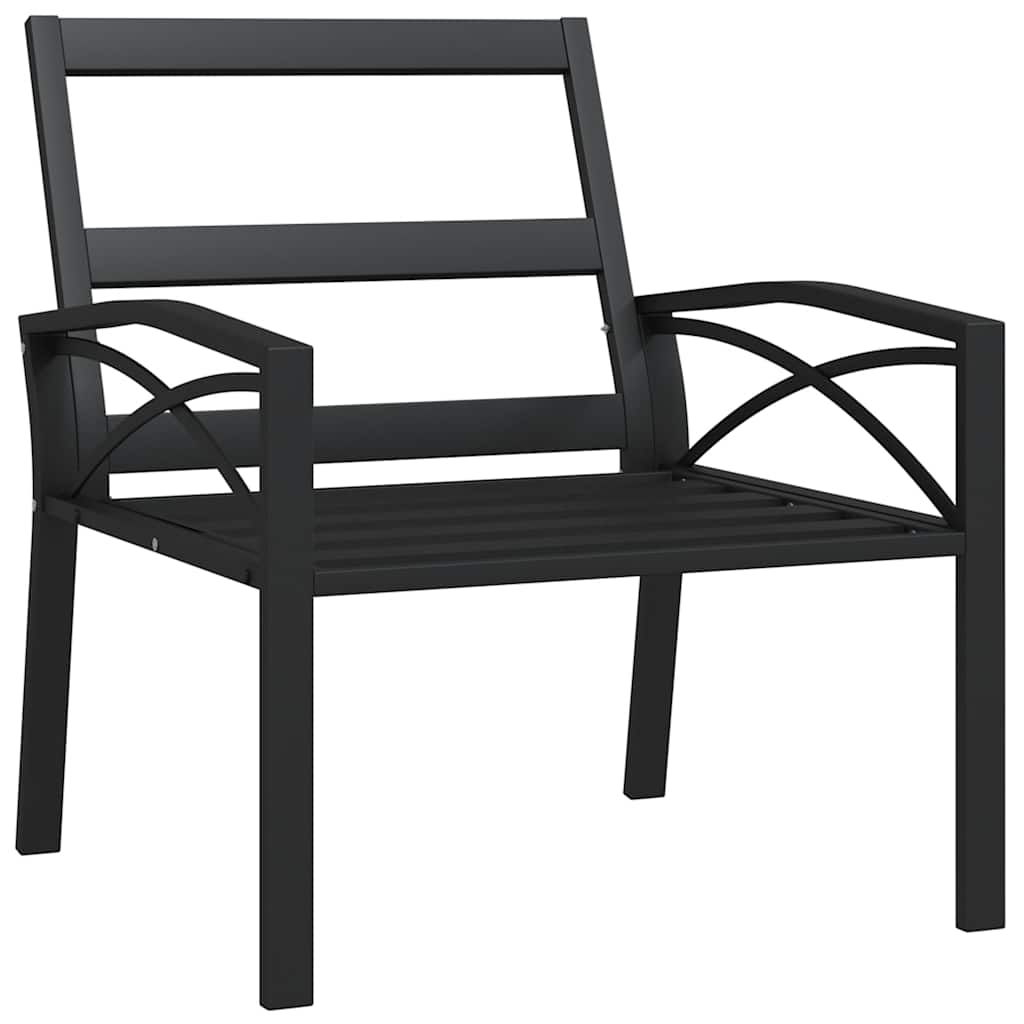 Cadeira de jardim com almofadões cinzentos 68x76x79 cm aço