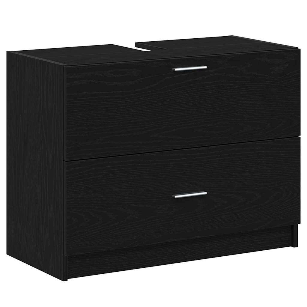 Armário de banheiro carvalho preto 78 x 37 x 59 cm