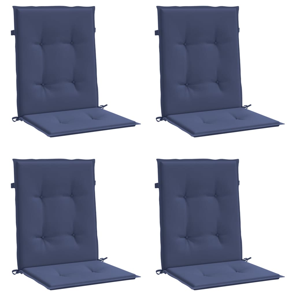 Almofadões p/ cadeira de encosto baixo 4pcs tecido azul-marinho