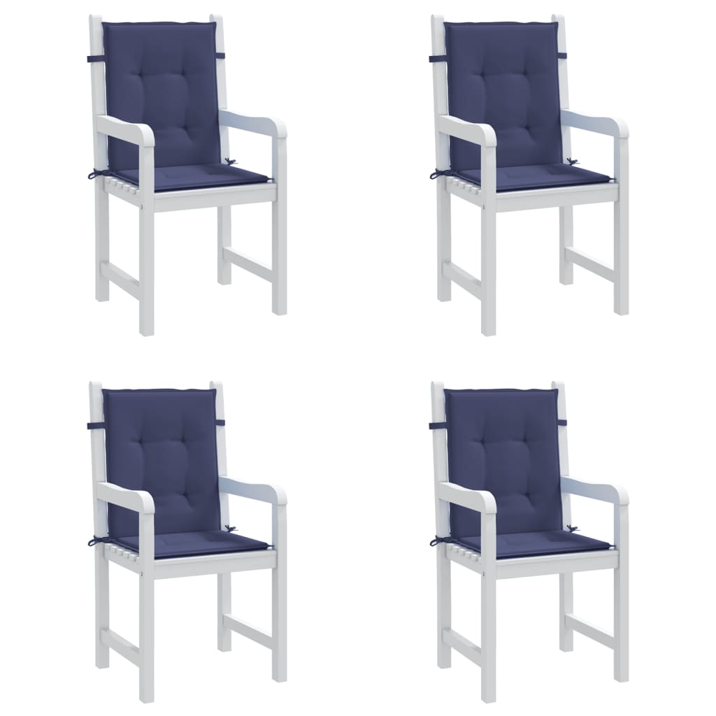 Almofadões p/ cadeira de encosto baixo 4pcs tecido azul-marinho