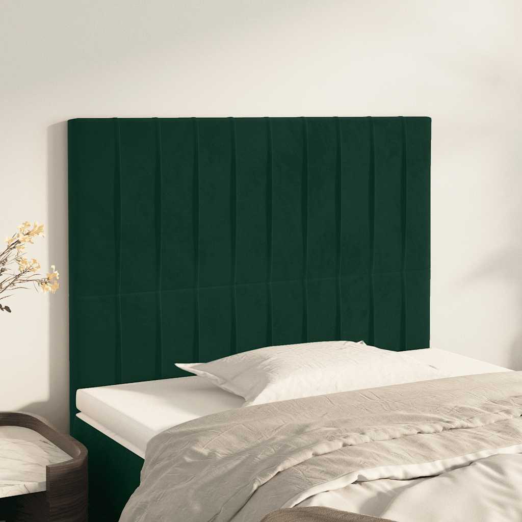 Cabeceira verde escuro 90x5x118/128 cm veludo