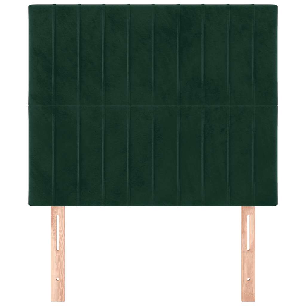 Cabeceira verde escuro 90x5x118/128 cm veludo