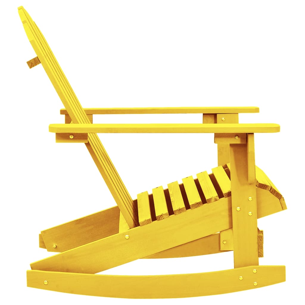 Cadeira adirondack de baloiçar p/ jardim abeto maciço amarelo