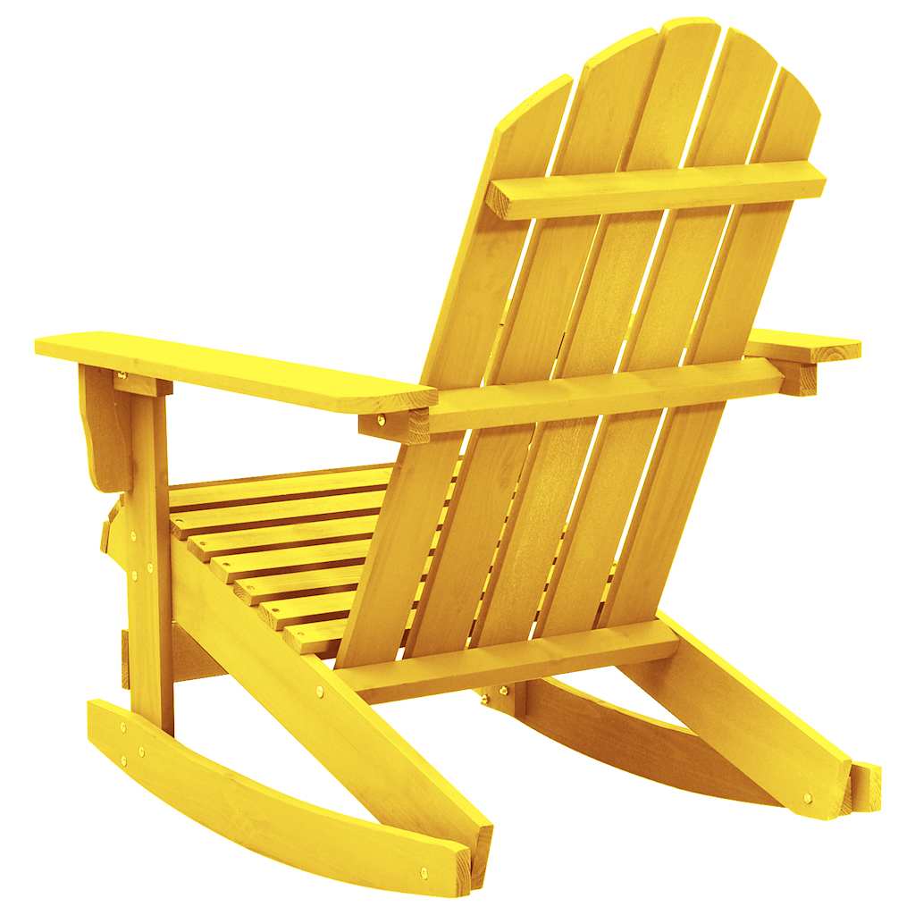 Cadeira adirondack de baloiçar p/ jardim abeto maciço amarelo