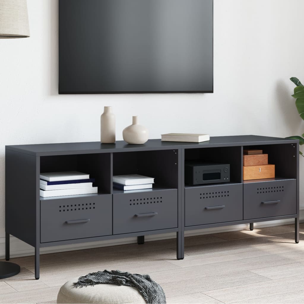 Móveis de TV 2 pcs 68x39x50,5 cm aço antracite